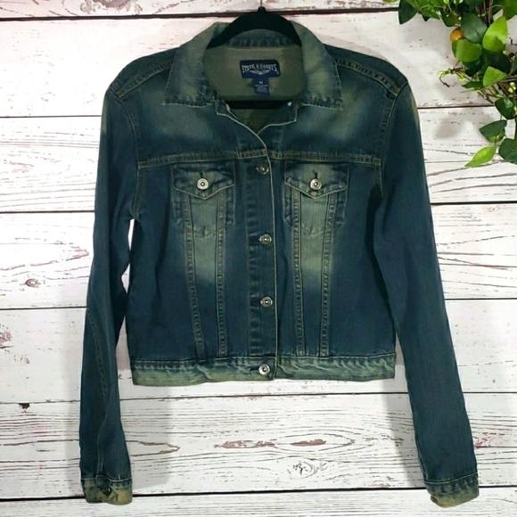 STEVE & BARRYS Button Up Faded Jean Jacket Size M - Picture 1 of 8